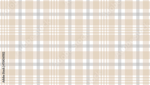 Beige and grey plaid fabric texture background 