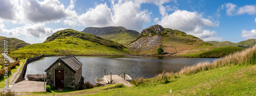 Llyn y Dywarchen a small fishing lake in Snowdonia