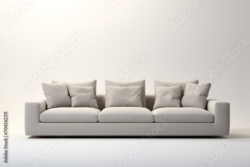white sofa on a white background, generative ai