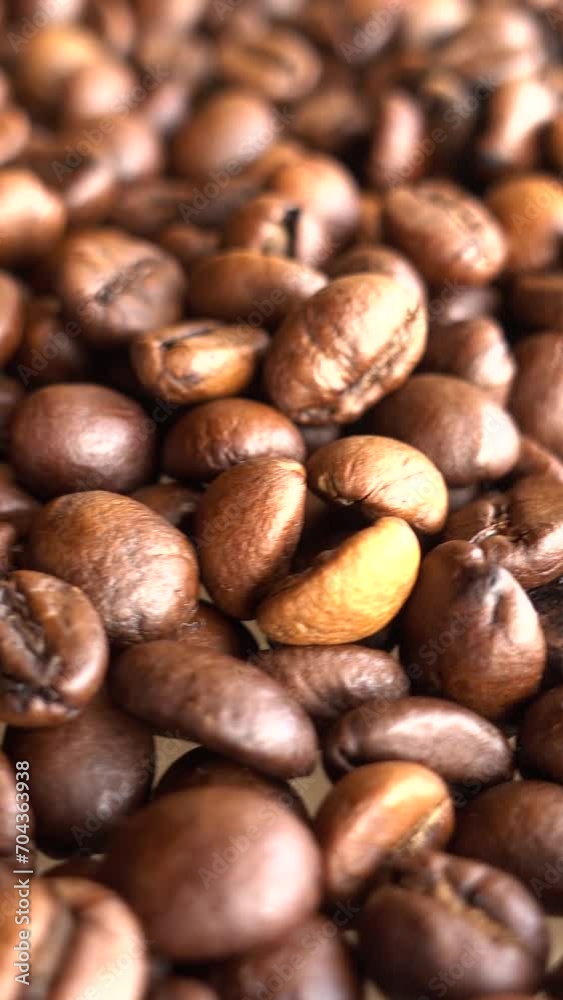 Vertical Video of Coffee Beans Rotates Vertical Video of Coffee Beans Rotates