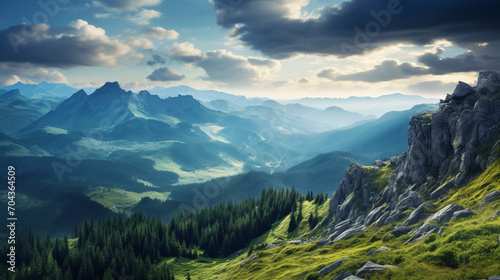 landscape with clouds in mountains 