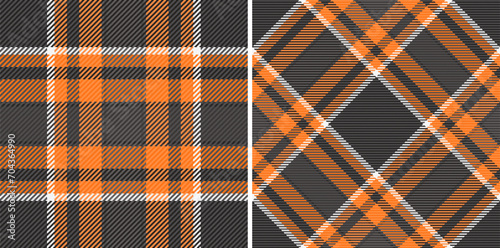 Check texture background of tartan plaid fabric with a textile pattern vector seamless. Set in retro colors for slim skirt fashion.