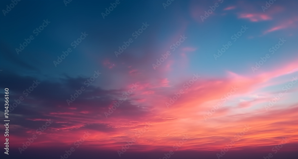 Landscape of gradient sunset sky