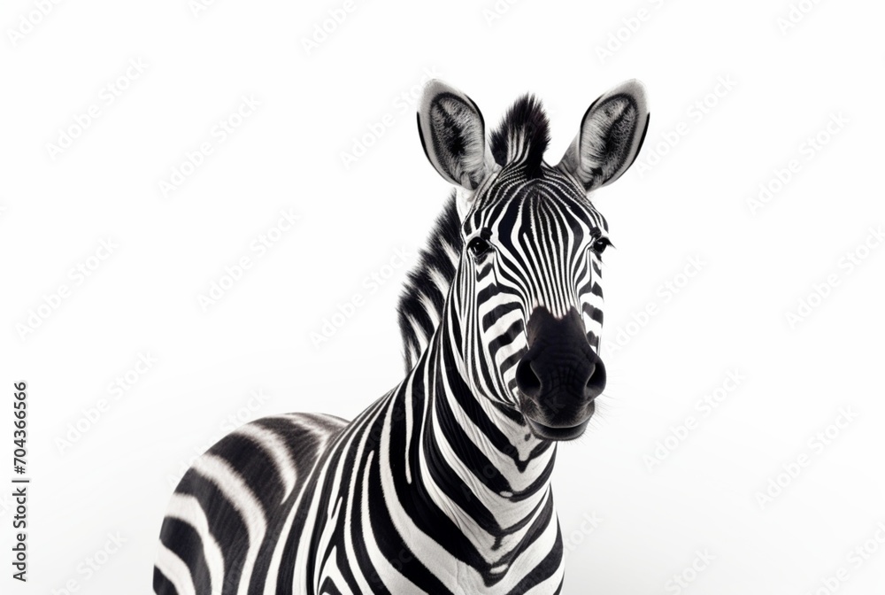 zebra isolated on white background. generative ai zebra isolated on white background. generative ai