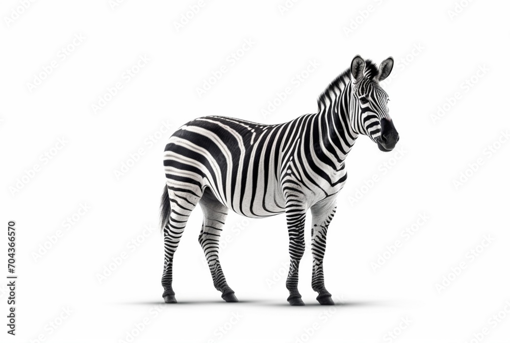 zebra isolated on white background. generative ai zebra isolated on white background. generative ai