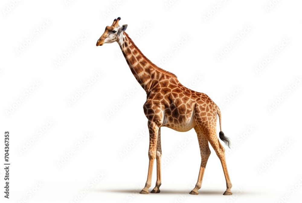 Fototapeta premium giraffe isolated on white background. generative ai