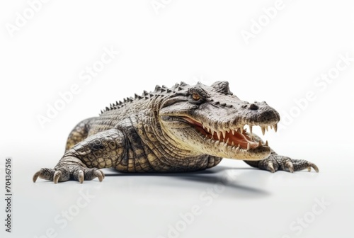 crocodile isolated on white background. generative ai