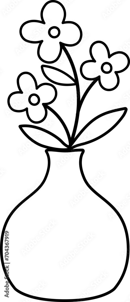 flower vase outline flower vase outline