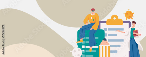 Medical characters fighting the epidemic flat vector concept operation hand drawn illustration
