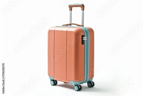 suitcase with wheels isolated on white background. generative ai