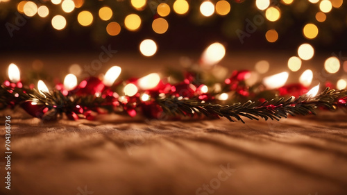 christmas lights background, abstract blurry brown color for background, lights outdoor celebration