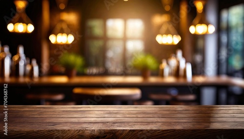 a visually appealing banner with a dark wood tabletop bar in the background, blurred to perfection. The design should evoke a cozy yet refined atmosphere, making it ideal for promoting bar-related eve photo