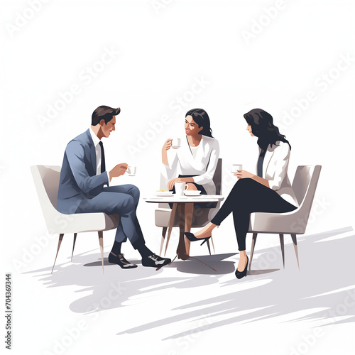Illustration of a business meeting, brain storming
