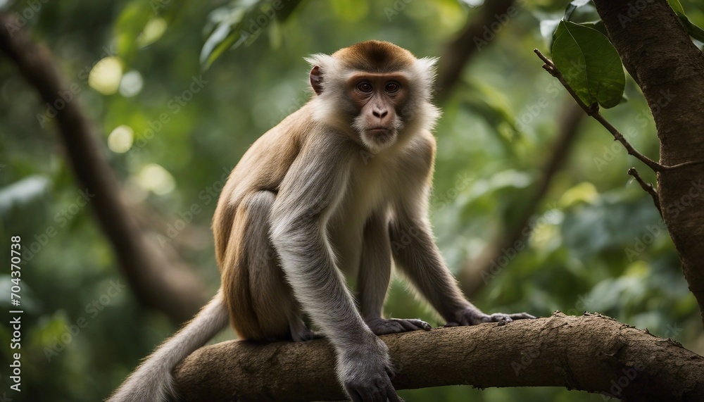 Portrait of a long-tailed macaque (Macaca fascicularis) Portrait of a long-tailed macaque (Macaca fascicularis)