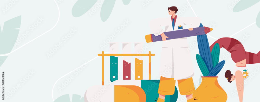 Medical characters fighting the epidemic flat vector concept operation hand drawn illustration
