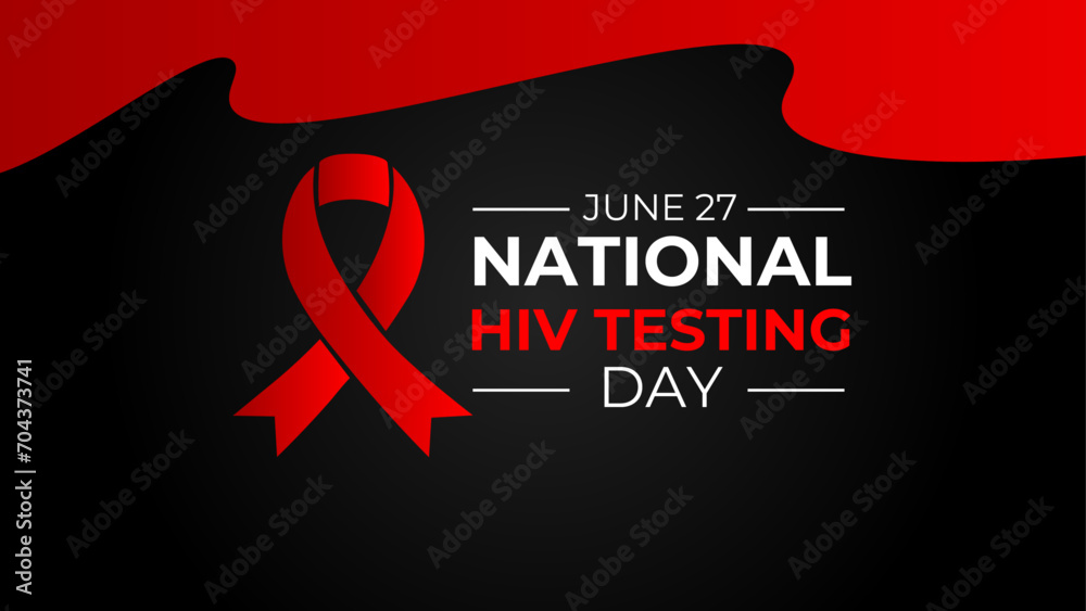 HIV Testing day is observed every year on June 27th to encourage people to get tested for (human immunodeficiency virus), know their status, and get linked to care and treatment. banner, cover, flyer. - obrazy, fototapety, plakaty 