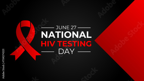 Hiv Testing day, June 27. Vector template for banner, greeting card, poster of HIV testing day. suit for banner, cover, card, flyer, brochure, website, landing page, Ads, poster. Vector illustration.