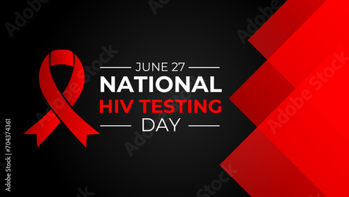Hiv Testing day, June 27. Vector template for banner, greeting card, poster of HIV testing day. suit for banner, cover, card, flyer, brochure, website, landing page, Ads, poster. Vector illustration.