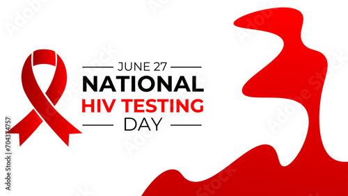 national hiv testing day design template for celebration. hiv testing day. red ribbon for hiv design. ribbon vector design. suit for banner, cover, card, flyer, brochure, website. Vector illustration.