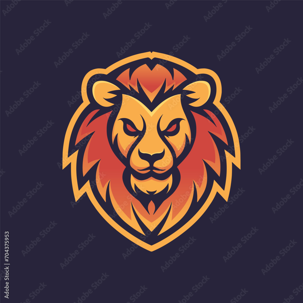 lion e-sport logo vector illustration