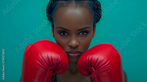 Femme combative, motivée, pour se battre et conquérir IA génération  © David