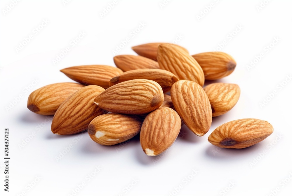 almond nuts isolated on white background. generative ai almond nuts isolated on white background. generative ai