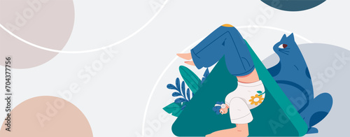 Practicing yoga, physical and mental health, flat vector character concept, operation hand drawn illustration
