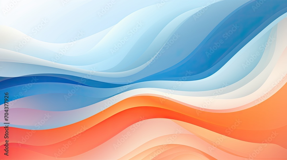 Obraz premium Abstract wave orange white and blue background 