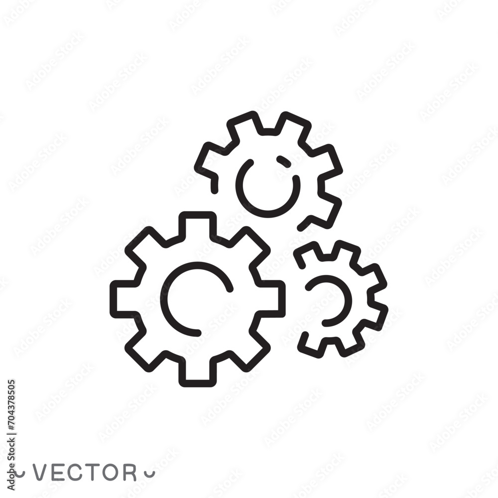 gear icon, gear wheel, engine circle, thin line symbol isolated on white background, editable stroke eps 10 vector illustration gear icon, gear wheel, engine circle, thin line symbol isolated on white background, editable stroke eps 10 vector illustration