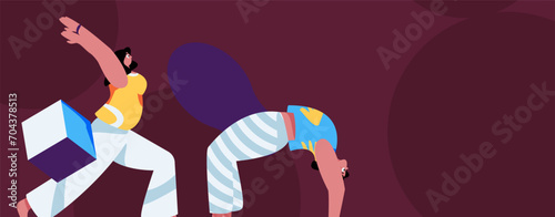 Practicing yoga, physical and mental health, flat vector character concept, operation hand drawn illustration
