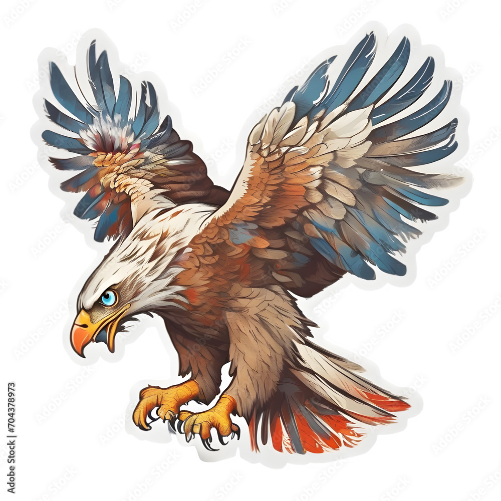 Fototapeta premium eagle with flag Generative ai
