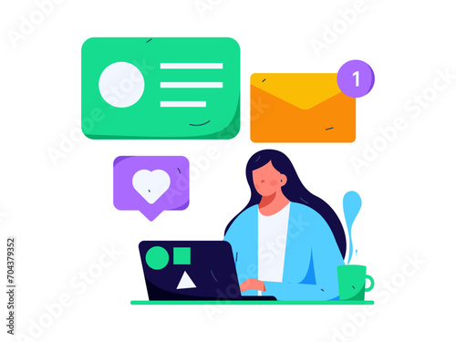 Personnel doing job interview flat vector concept operation hand drawn illustration
