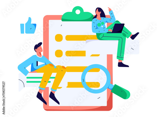 Personnel doing job interview flat vector concept operation hand drawn illustration 