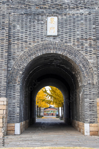 View of Loumen City Wall in Suzhou photo