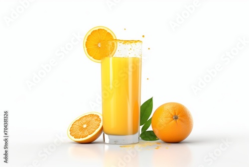 orange juice isolated on white background. generative ai