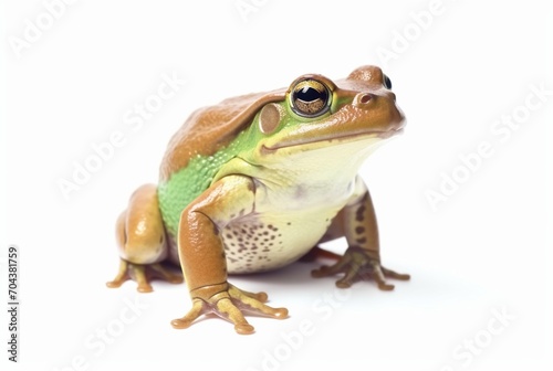green frog isolated on white background. generative ai