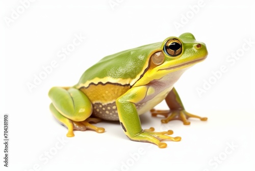 green frog isolated on white background. generative ai © LivroomStudio