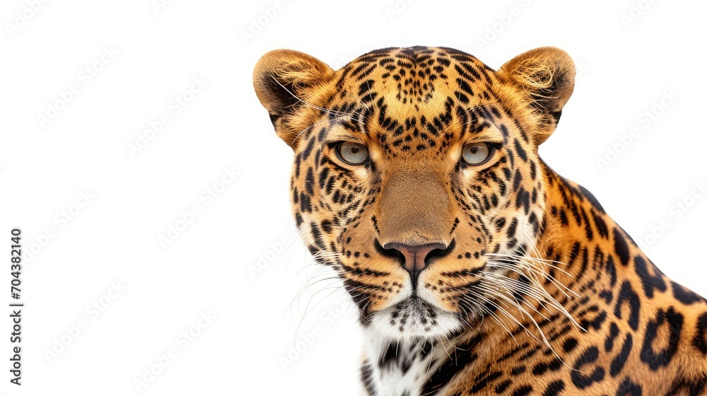 Naklejka premium Leopard isolated on white background 