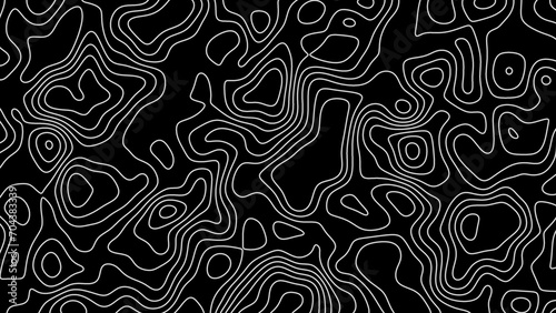 Fractal lines background. Topographic map like abstract backdrop