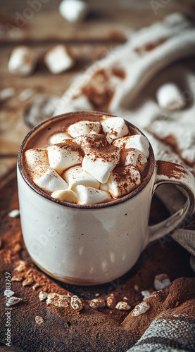 Hot chocolate with marshmallows 