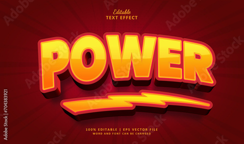 Power Editable Text Effect Style 3d Red and Orange Energy