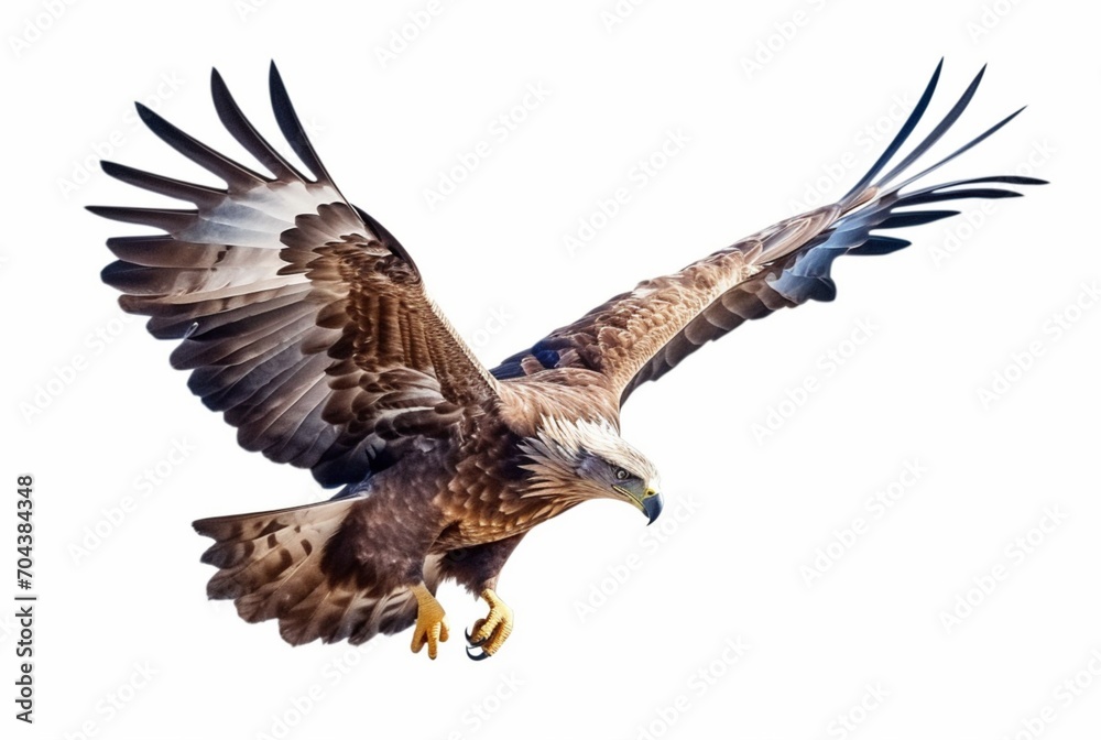 Obraz premium flying eagle isolated on white background. generative ai