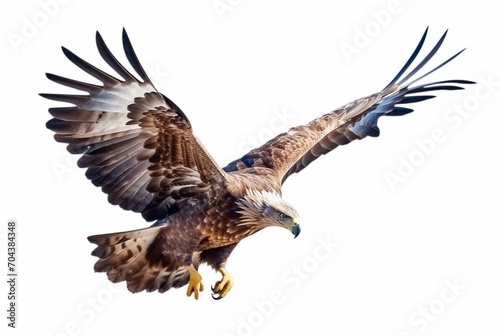 flying eagle isolated on white background. generative ai