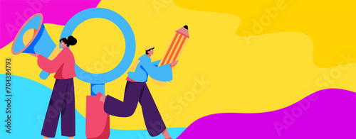 Personnel doing job interview flat vector concept operation hand drawn illustration
