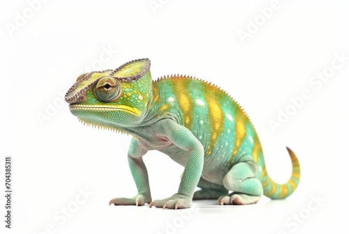 chameleon isolated on white background. generative ai © LivroomStudio