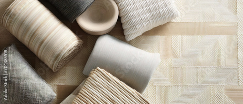 Elegant and understated herringbone design, showcasing a harmonious blend of neutral shades for refined style.