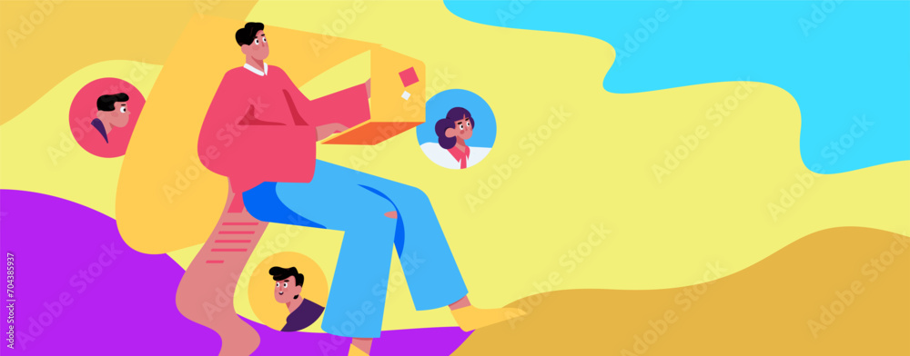 Naklejka premium Personnel doing job interview flat vector concept operation hand drawn illustration