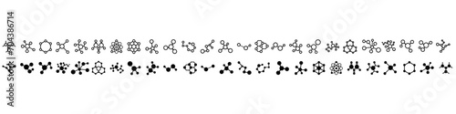 Molecule Icon vector set. Chemistry illustration sign collection. Scientific symbol. Chemical bonds logo.