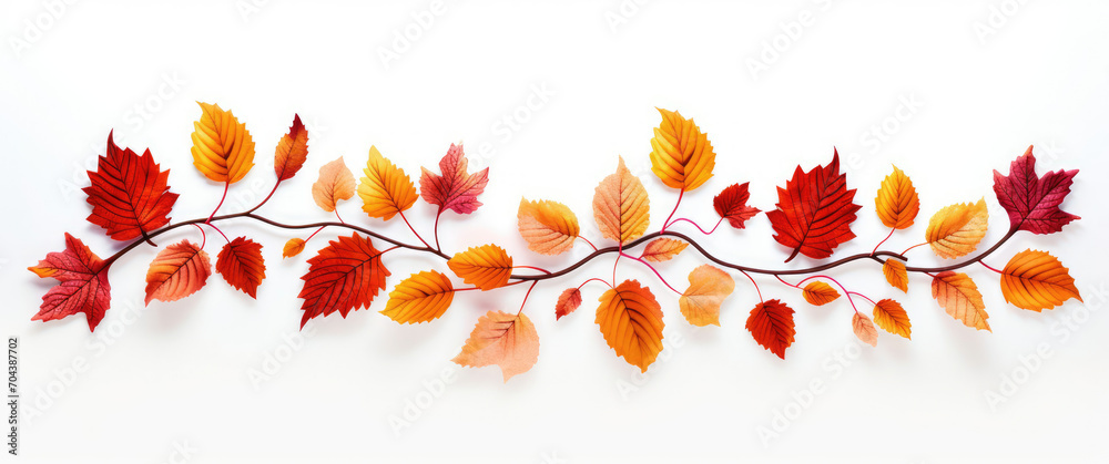 Branch With Vibrant Red and Orange Leaves on It Branch With Vibrant Red and Orange Leaves on It