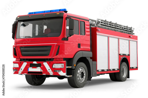 Fire truck isolated from white or transparent background